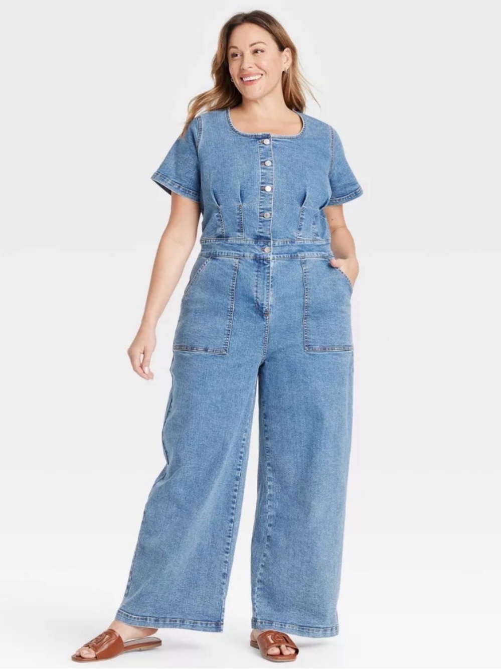 NEW Ava & Viv Denim Jumpsuit sz. 24